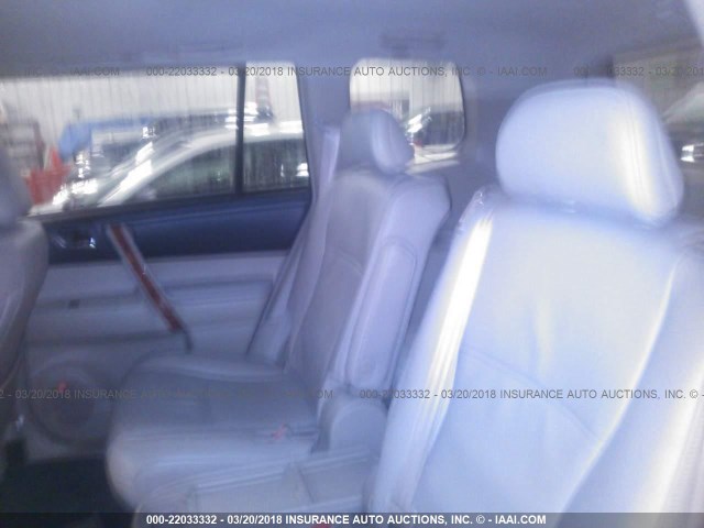 5TDYK3EH9BS048786 - 2011 TOYOTA HIGHLANDER LIMITED WHITE photo 8