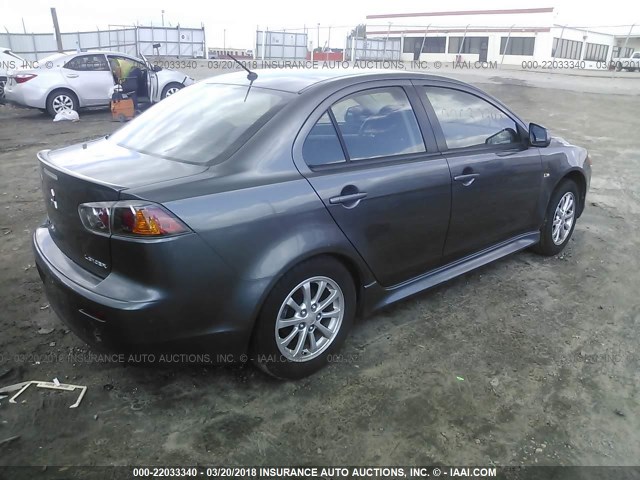 JA32U2FU4BU032415 - 2011 MITSUBISHI LANCER ES/ES SPORT GRAY photo 4