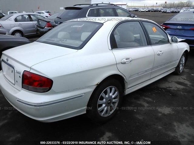 KMHWF35H64A974375 - 2004 HYUNDAI SONATA GLS/LX WHITE photo 4