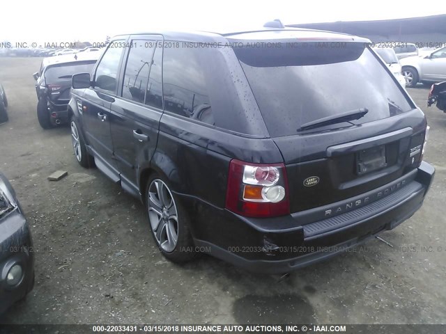 SALSH23436A903881 - 2006 LAND ROVER RANGE ROVER SPORT SUPERCHARGED BLACK photo 3