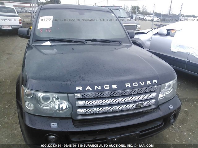 SALSH23436A903881 - 2006 LAND ROVER RANGE ROVER SPORT SUPERCHARGED BLACK photo 6