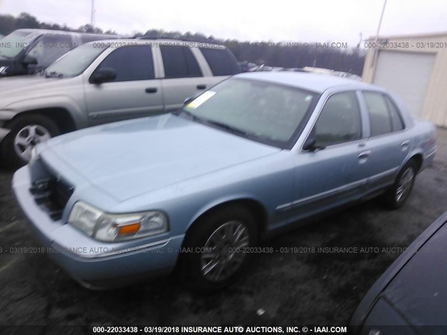 2MEFM74V98X626056 - 2008 MERCURY GRAND MARQUIS GS BLUE photo 2