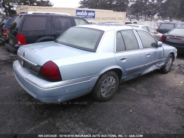 2MEFM74V98X626056 - 2008 MERCURY GRAND MARQUIS GS BLUE photo 4