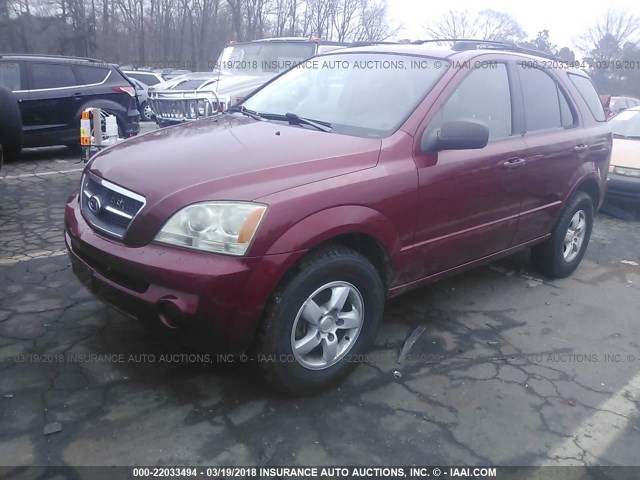 KNDJC733365511448 - 2006 KIA SORENTO EX/LX RED photo 2