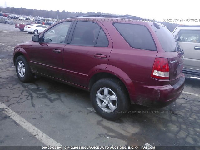 KNDJC733365511448 - 2006 KIA SORENTO EX/LX RED photo 3