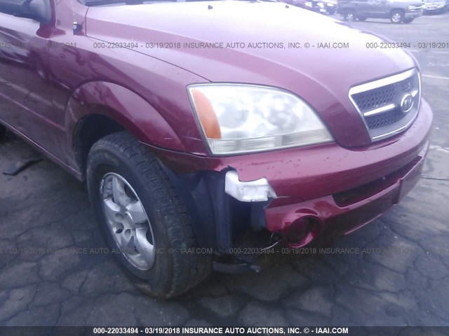 KNDJC733365511448 - 2006 KIA SORENTO EX/LX RED photo 6