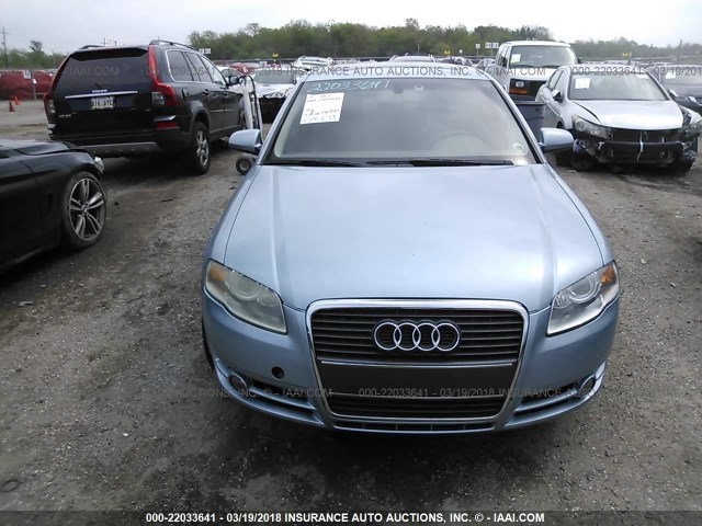 WAUAF78E06A056693 - 2006 AUDI A4 2/TURBO BLUE photo 6