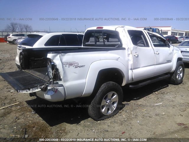 5TELU42N97Z415961 - 2007 TOYOTA TACOMA DOUBLE CAB WHITE photo 4