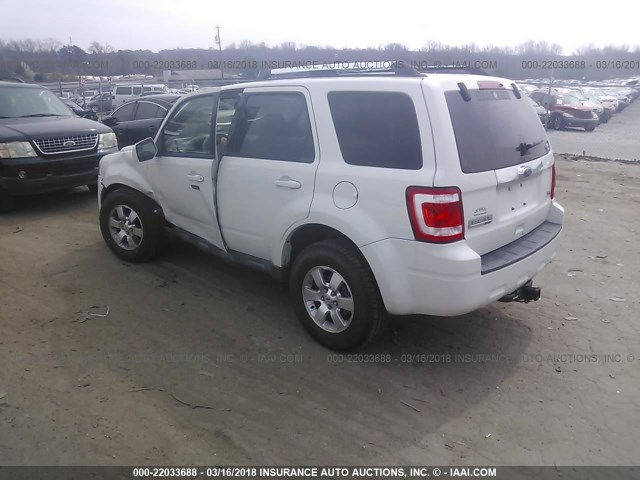 1FMCU9EG3AKC04689 - 2010 FORD ESCAPE LIMITED WHITE photo 3