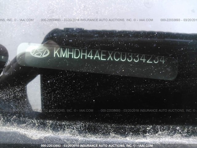 KMHDH4AEXCU334234 - 2012 HYUNDAI ELANTRA GLS/LIMITED BLACK photo 9