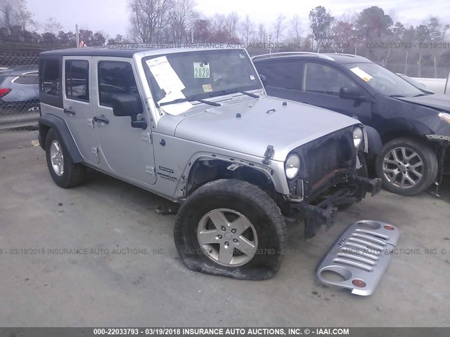 1J4BA3H13BL614315 - 2011 JEEP WRANGLER UNLIMITE SPORT GRAY photo 1