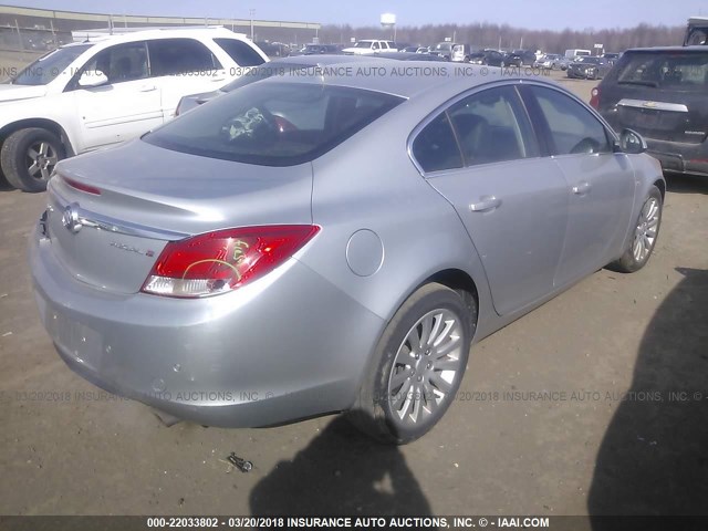 W04GX5GV1B1067707 - 2011 BUICK REGAL CXL SILVER photo 4