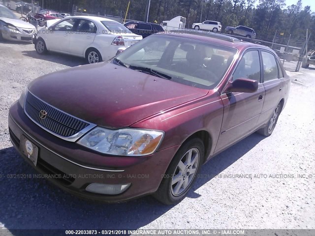 4T1BF28B9YU017324 - 2000 TOYOTA AVALON XL/XLS MAROON photo 2