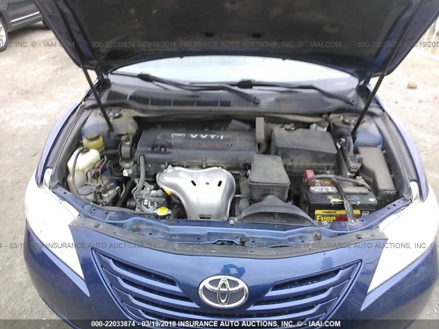 4T1BE46K38U219061 - 2008 TOYOTA CAMRY CE/LE/XLE/SE BLUE photo 10