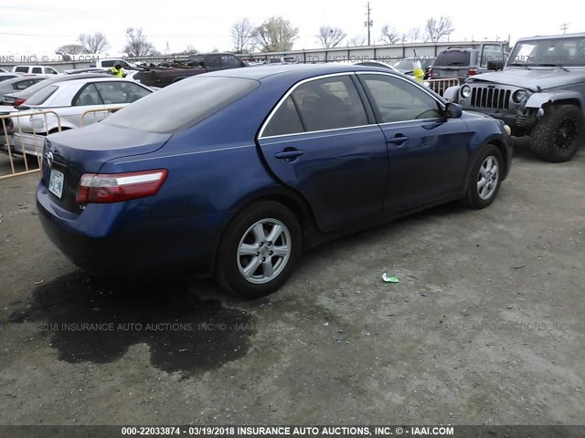 4T1BE46K38U219061 - 2008 TOYOTA CAMRY CE/LE/XLE/SE BLUE photo 4