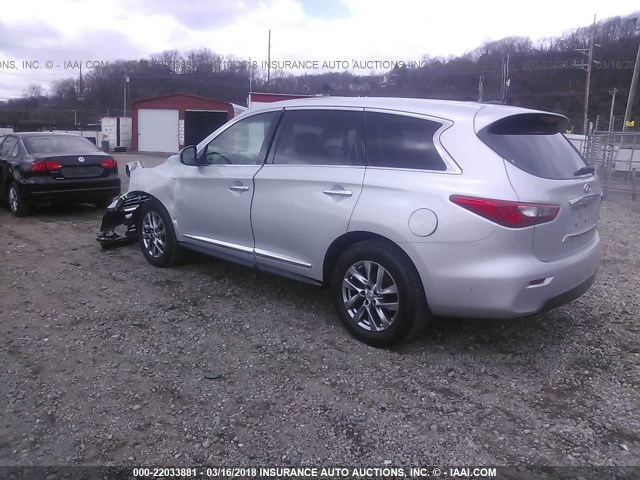 5N1AL0MM8DC302712 - 2013 INFINITI JX35 SILVER photo 3