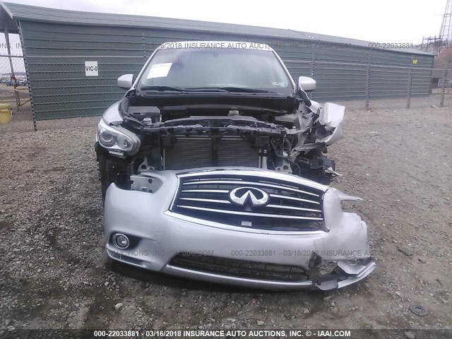 5N1AL0MM8DC302712 - 2013 INFINITI JX35 SILVER photo 6