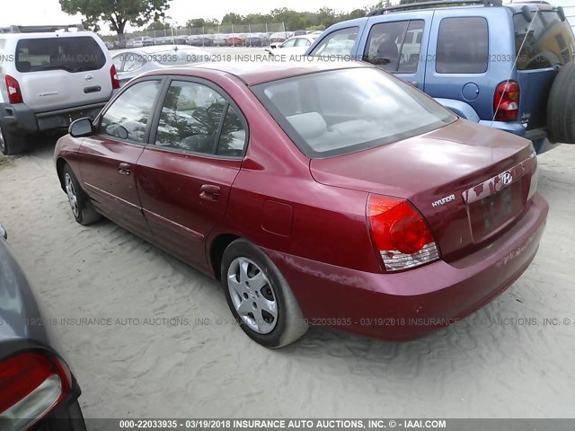 KMHDN46D34U714915 - 2004 HYUNDAI ELANTRA GLS/GT RED photo 3