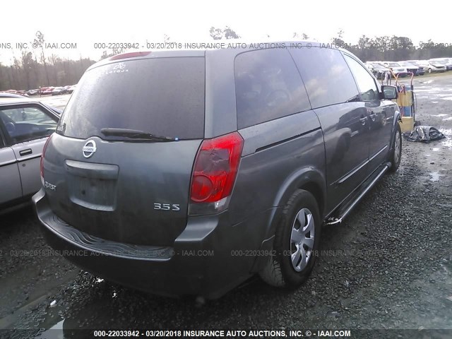 5N1BV28U64N323020 - 2004 NISSAN QUEST S/SE/SL GRAY photo 4