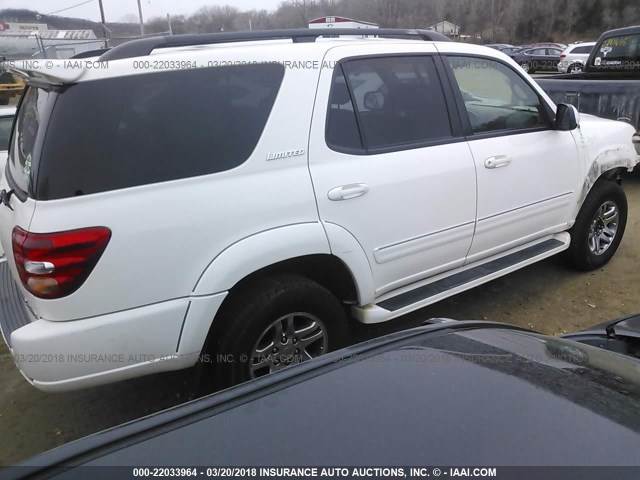 5TDBT48A14S231898 - 2004 TOYOTA SEQUOIA LIMITED WHITE photo 4