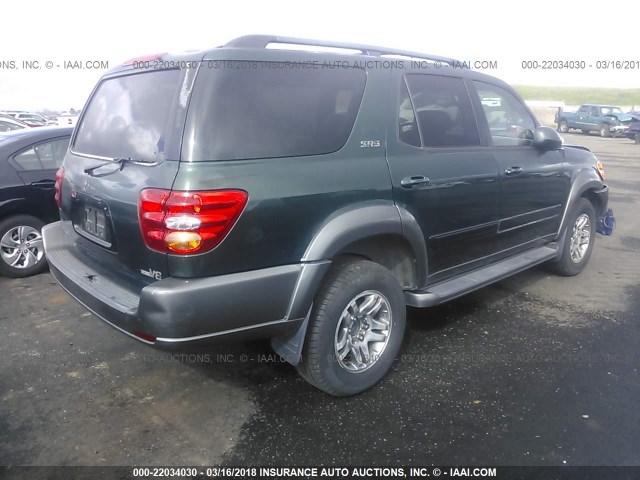 5TDZT34A64S236416 - 2004 TOYOTA SEQUOIA SR5 GREEN photo 4