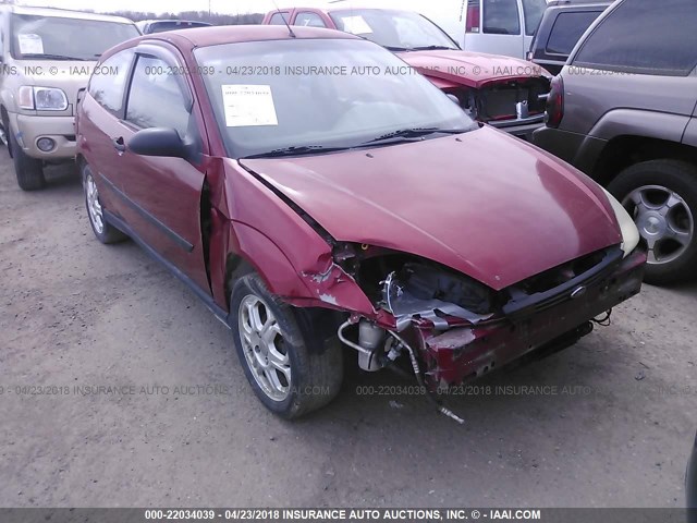 3FAFP3139YR101233 - 2000 FORD FOCUS ZX3 RED photo 1