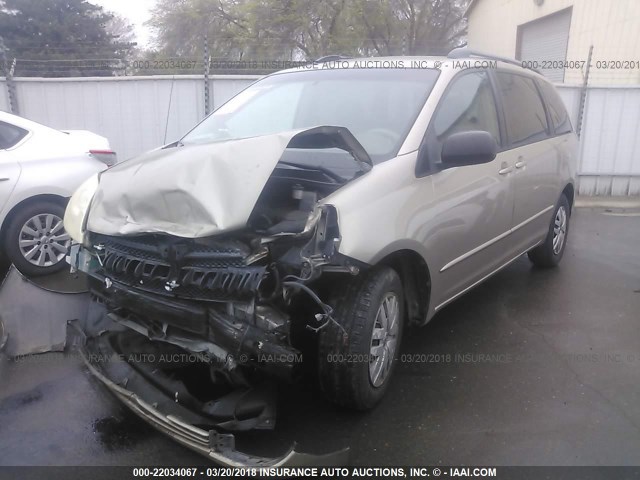 5TDZA23C75S342698 - 2005 TOYOTA SIENNA CE/LE GOLD photo 2