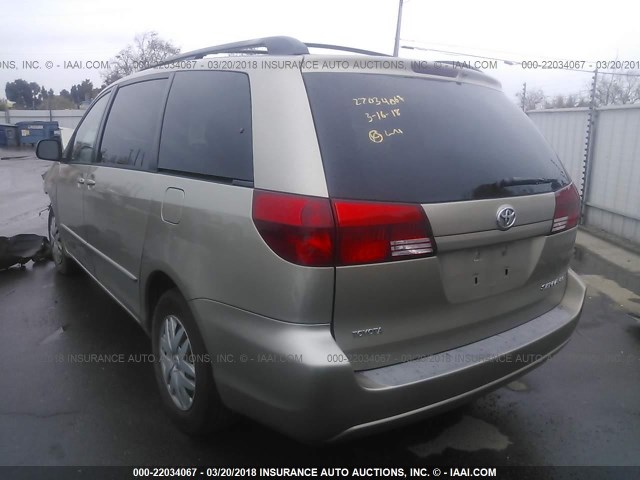 5TDZA23C75S342698 - 2005 TOYOTA SIENNA CE/LE GOLD photo 3