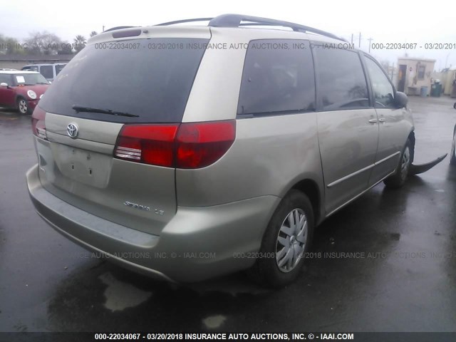 5TDZA23C75S342698 - 2005 TOYOTA SIENNA CE/LE GOLD photo 4