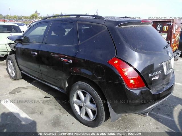 JN8AZ08T95W330981 - 2005 NISSAN MURANO SL/SE/S BLACK photo 3