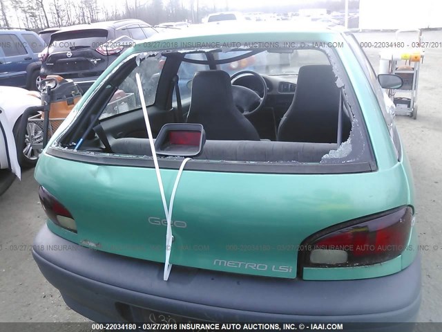 2C1MR2290S6767871 - 1995 GEO METRO LSI GREEN photo 6