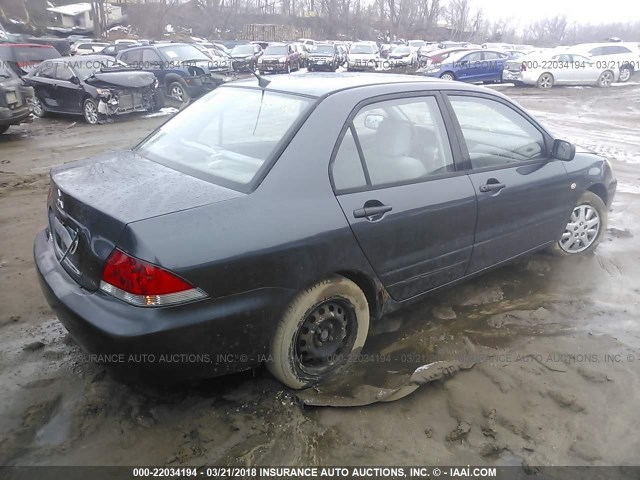 JA3AJ26E64U032223 - 2004 MITSUBISHI LANCER ES GRAY photo 4