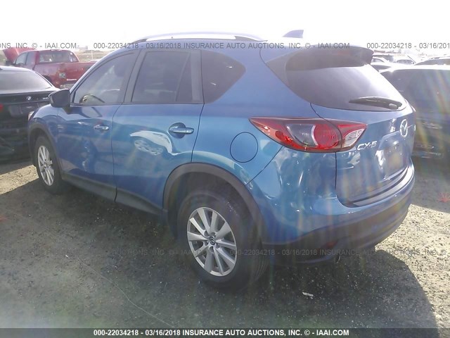 JM3KE2CYXE0347180 - 2014 MAZDA CX-5 TOURING BLUE photo 3