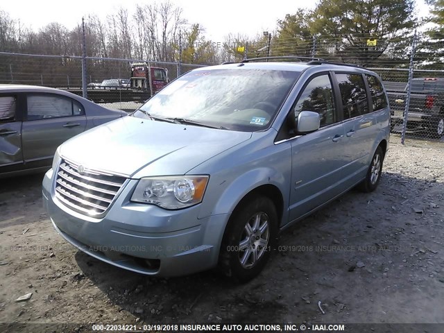 2A8HR54P88R716801 - 2008 CHRYSLER TOWN & COUNTRY TOURING Light Blue photo 2