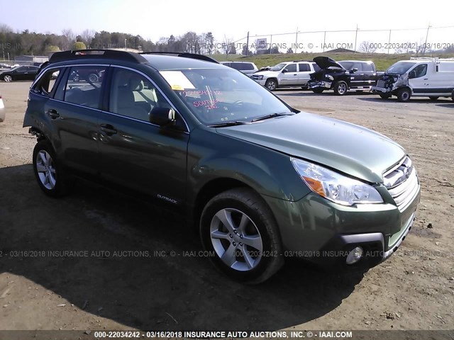 4S4BRBAC7E3224550 - 2014 SUBARU OUTBACK 2.5I GREEN photo 1