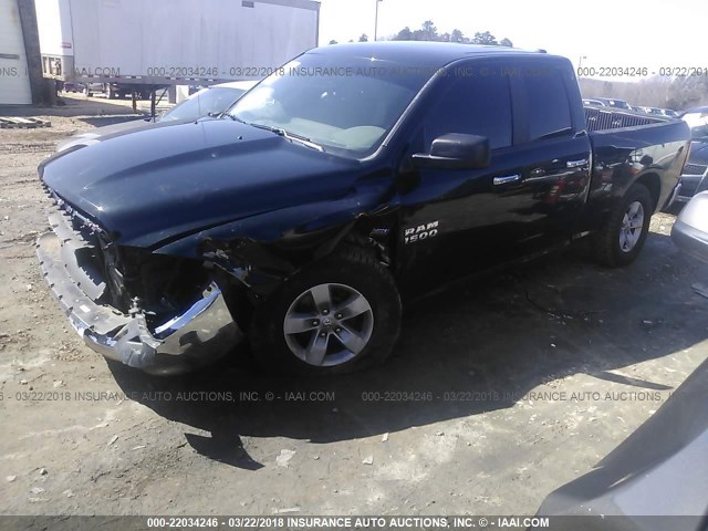 1C6RR7GT9GS384484 - 2016 RAM 1500 SLT GREEN photo 2