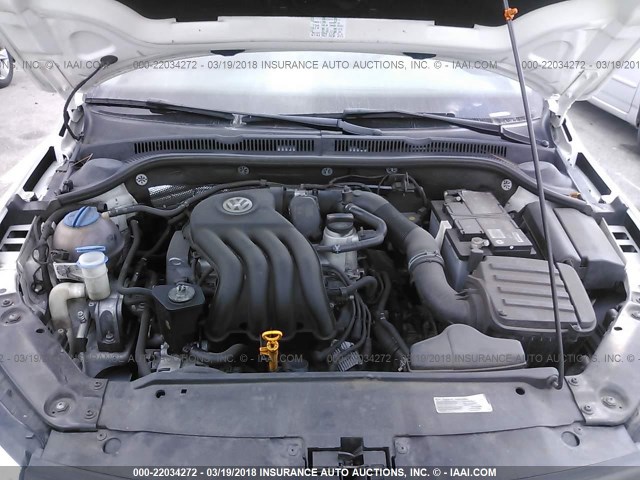 3VW2K7AJ4DM221569 - 2013 VOLKSWAGEN JETTA S 白色 照片 10