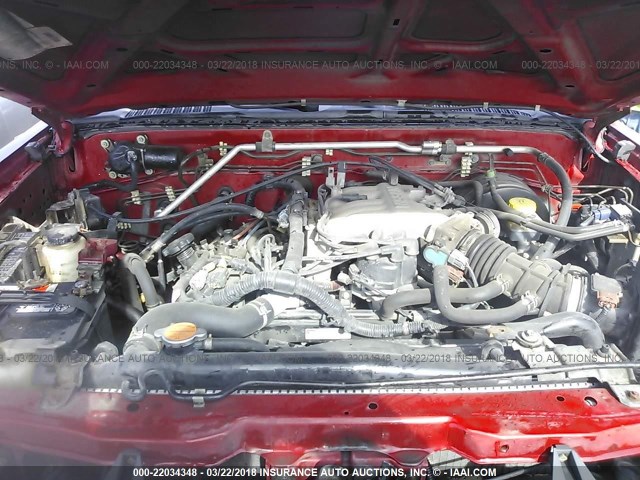 5N1ED28Y42C501762 - 2002 NISSAN XTERRA XE/SE RED photo 10