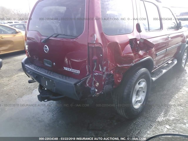 5N1ED28Y42C501762 - 2002 NISSAN XTERRA XE/SE RED photo 6