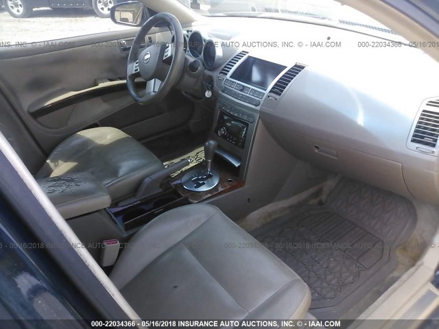 1N4BA41E35C861112 - 2005 NISSAN MAXIMA SE/SL BLUE photo 5