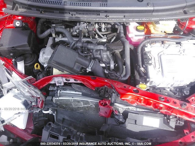 JTDKDTB36F1096385 - 2015 TOYOTA PRIUS C RED photo 10