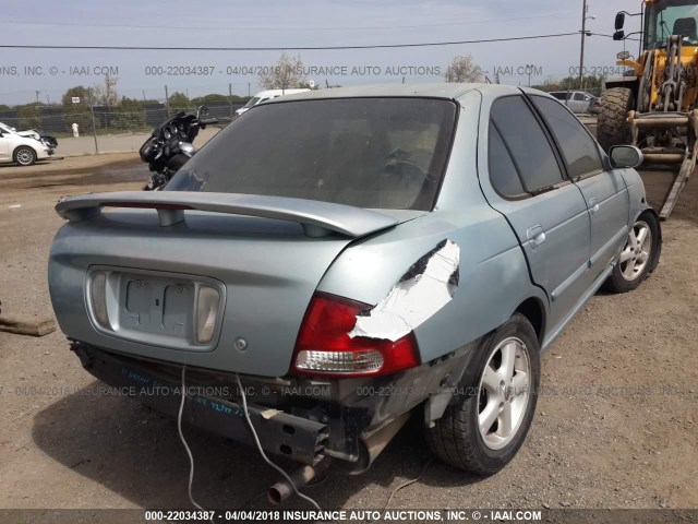 3N1CB51D52L609857 - 2002 NISSAN SENTRA XE/GXE Light Blue photo 4