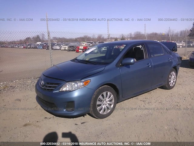 5YFBU4EE1DP182120 - 2013 TOYOTA COROLLA S/LE BLUE photo 2