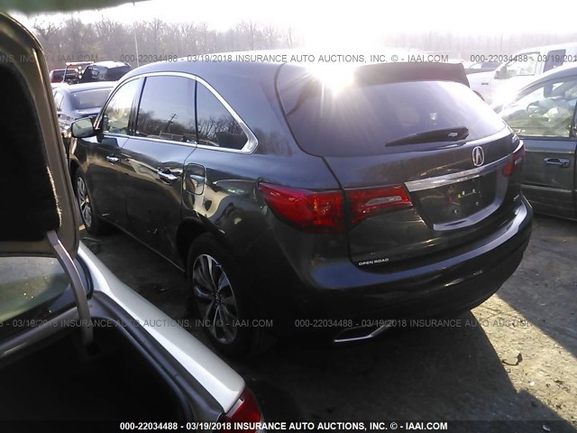 5FRYD4H43FB012027 - 2015 ACURA MDX TECHNOLOGY GRAY photo 3