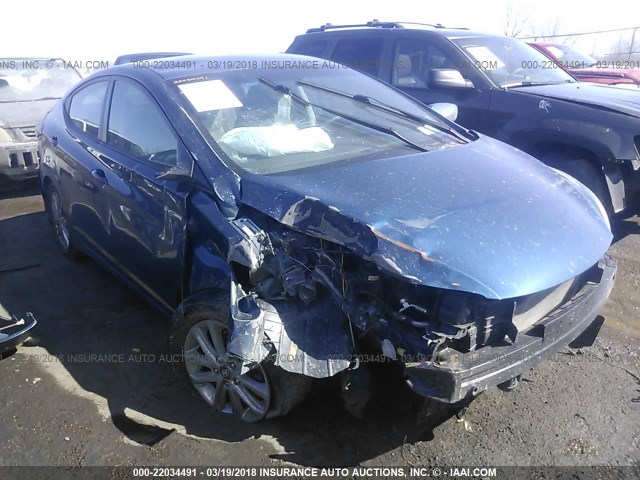 KMHDH4AE8GU518139 - 2016 HYUNDAI ELANTRA SE/SPORT/LIMITED BLUE photo 1