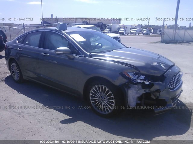 3FA6P0K97ER299839 - 2014 FORD FUSION TITANIUM GRAY photo 1