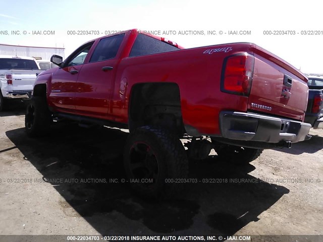 3GCUKREH9EG398603 - 2014 CHEVROLET SILVERADO K1500 LT RED photo 3