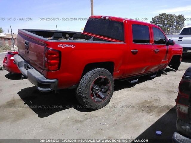 3GCUKREH9EG398603 - 2014 CHEVROLET SILVERADO K1500 LT RED photo 4