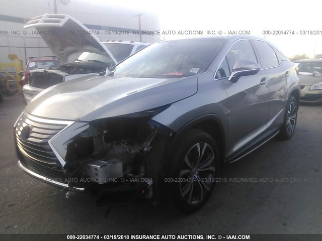 2T2BZMCA9HC105675 - 2017 LEXUS RX 350/BASE/F SPORT GRAY photo 2