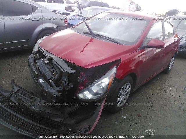 KMHCT4AE9CU206058 - 2012 HYUNDAI ACCENT GLS/GS RED photo 2